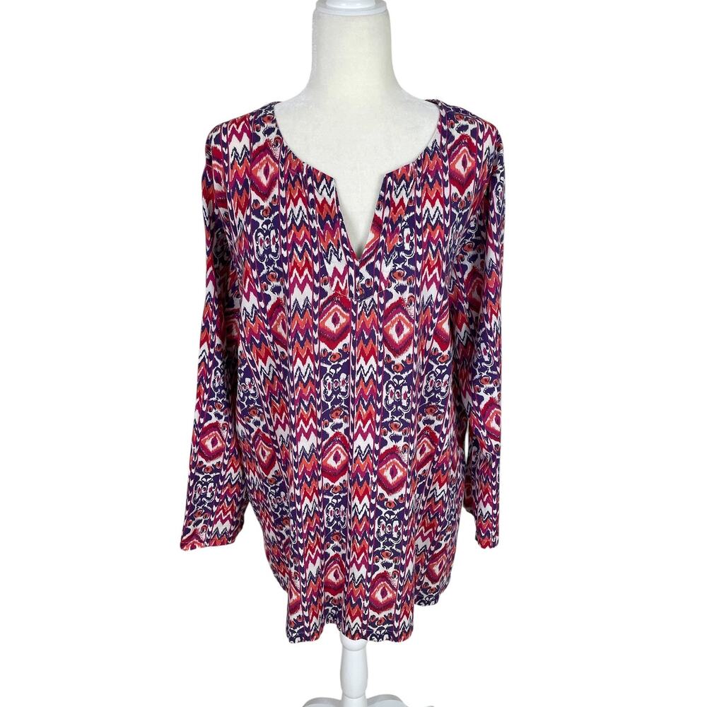 Mara Hoffman Cotton Printed Tunic Top Size 1X Coastal Boho Resort Cover Up